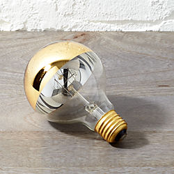 g25 gold tipped 60W light bulb