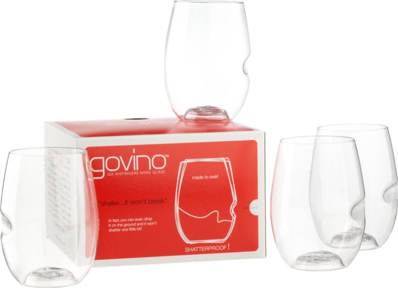 govino stemless wine glasses set of four. 16 oz.; 2.5"dia.x4.5"H