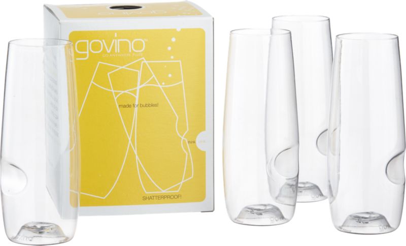 set of four flutes. 8 oz; 2"dia.x5.25"H