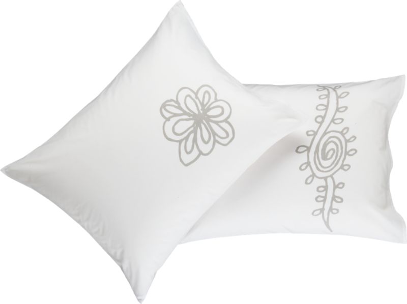 set of two standard shams. 26"Wx20"H