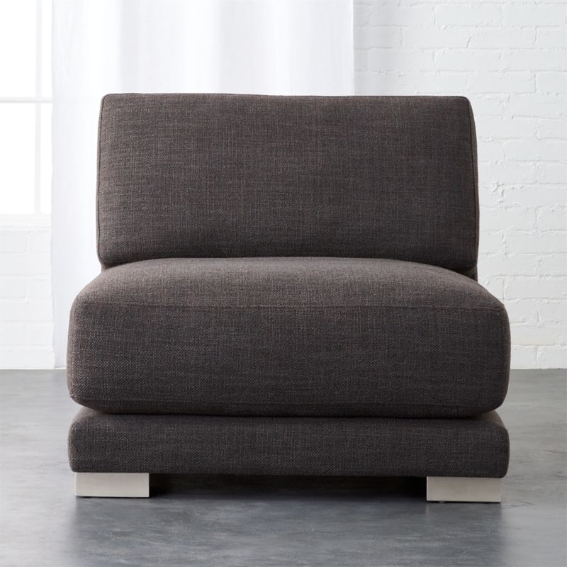 gybson earth grey armless chair Alpha Earth CB2