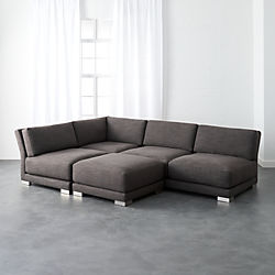 gybson 4-piece earth grey sectional sofa