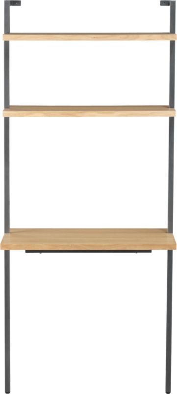 helix white oak 70" wall mounted desk