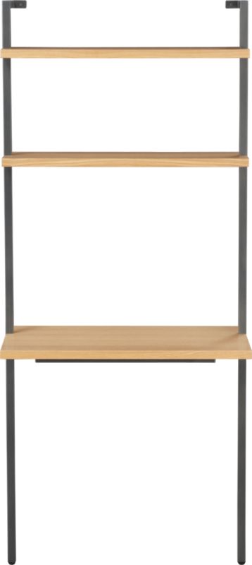 helix wall mounted white oak desk