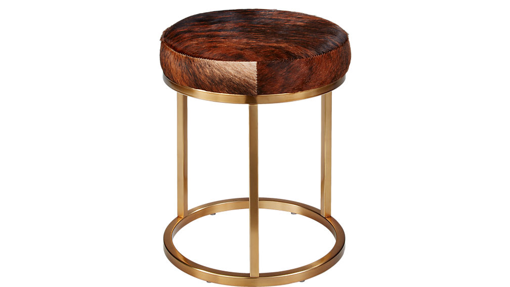 Hide Brass Stool Cb2 