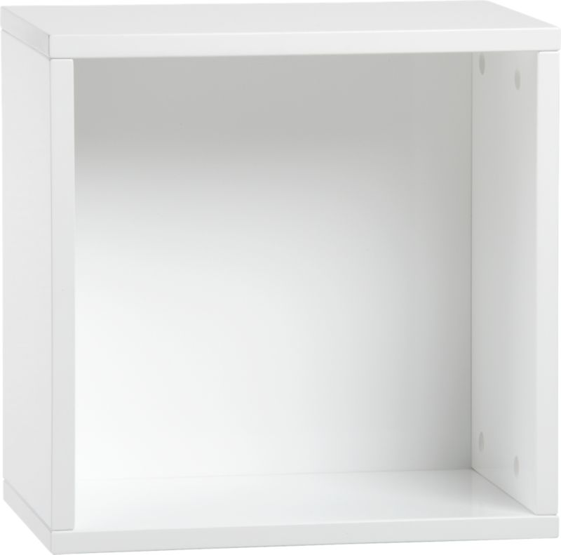 hyde white 16" square open wall mounted cabinet