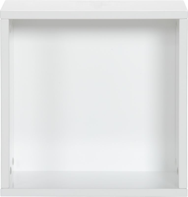 hyde white 16" square open wall mounted cabinet. 16"Wx11.25"Dx16"H
