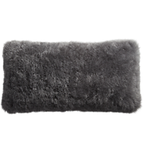 icelandic shorn sheepskin grey 23"x11" pillow