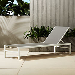 idle grey outdoor chaise lounge