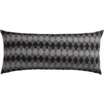 ikat black and grey 36"x16" pillow