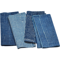 indigo stripe napkins set of four