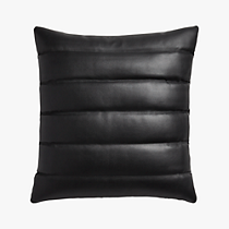 izzy black leather 18" pillow