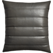 izzy grey leather 18" pillow