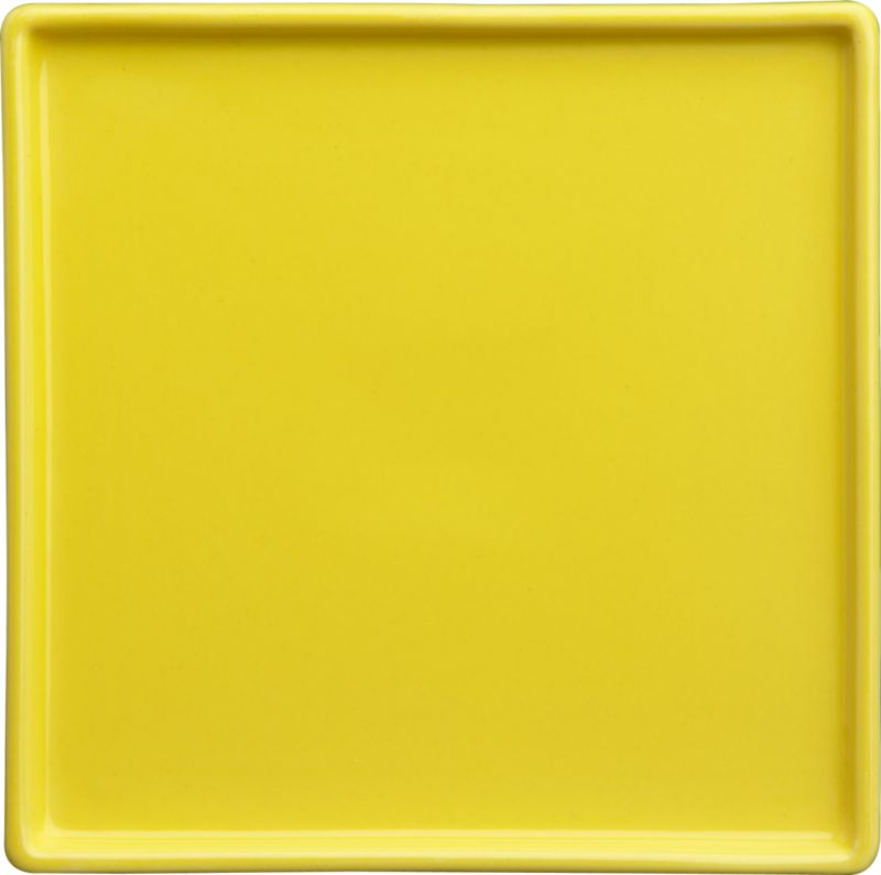 yellow appetizer plate. 5.75" sq.