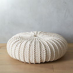jumbo knit natural pouf