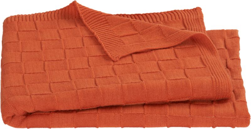 knit burnt orange throw