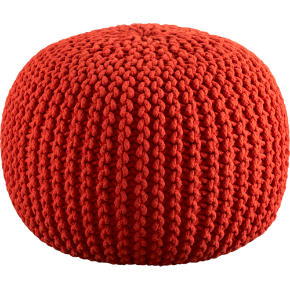 knitted blood orange pouf