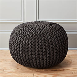 knitted graphite pouf