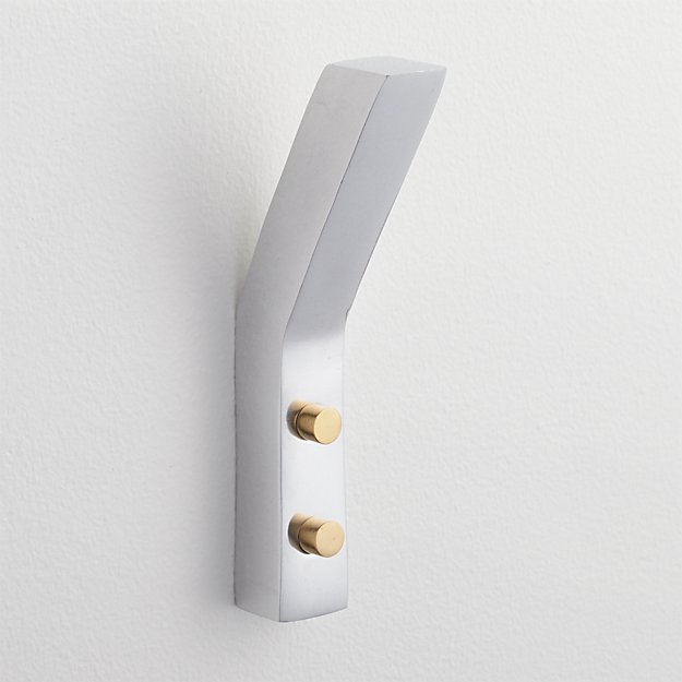 leaning edge aluminum wall hook CB2