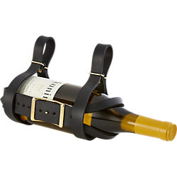 leather bicycle wine carrier