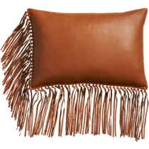 leather fringe saddle 18"x12" pillow