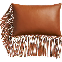 leather fringe saddle 18"x12" pillow