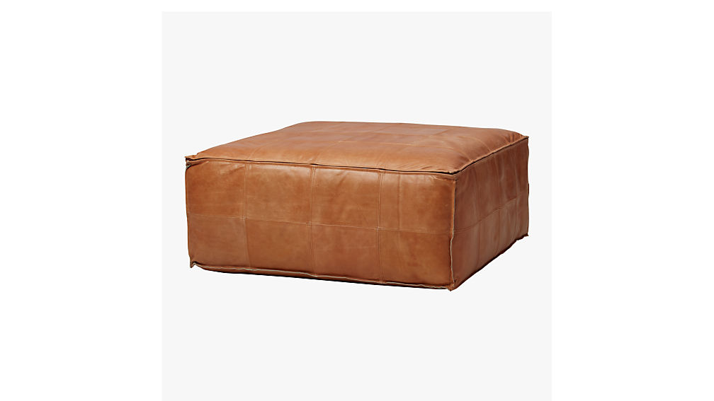 leather ottoman-pouf | CB2