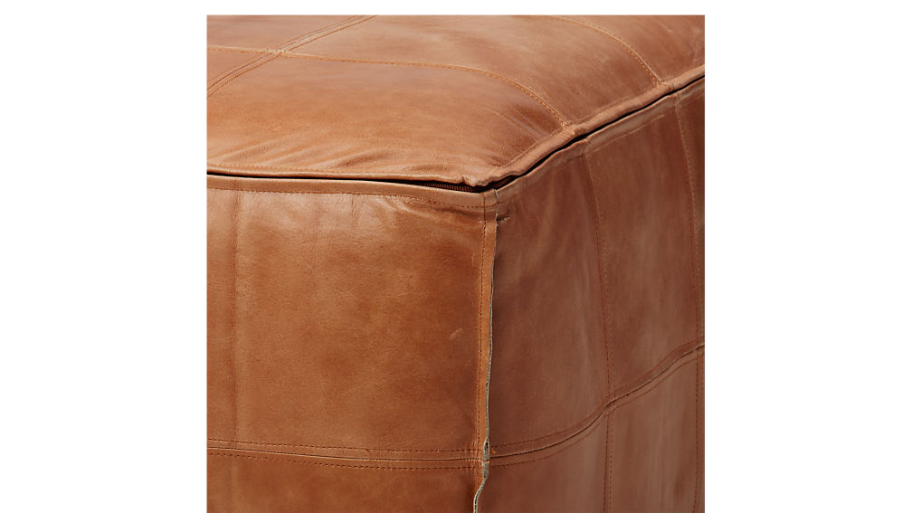 leather ottoman-pouf | CB2