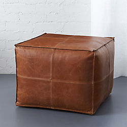 leather pouf