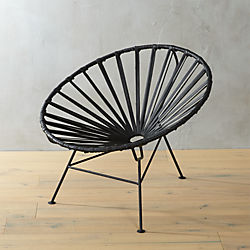 sayulita black leather chair