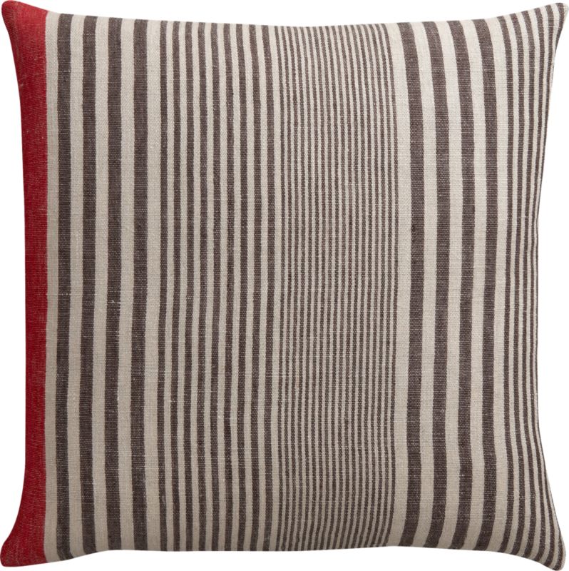 linen stripe with red 20" pillow