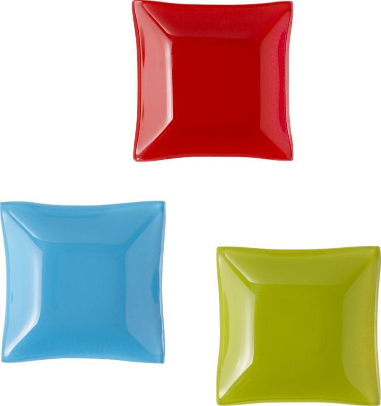 little cayman plates shopping in CB2 dinnerware : appetizer plates blue plate glass red