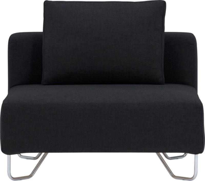 armless chair in antrazit. overall: 38.5"Wx38.5"Dx32.5"Hinterior seat: 38.5"Wx26.5"Dx16.5"H