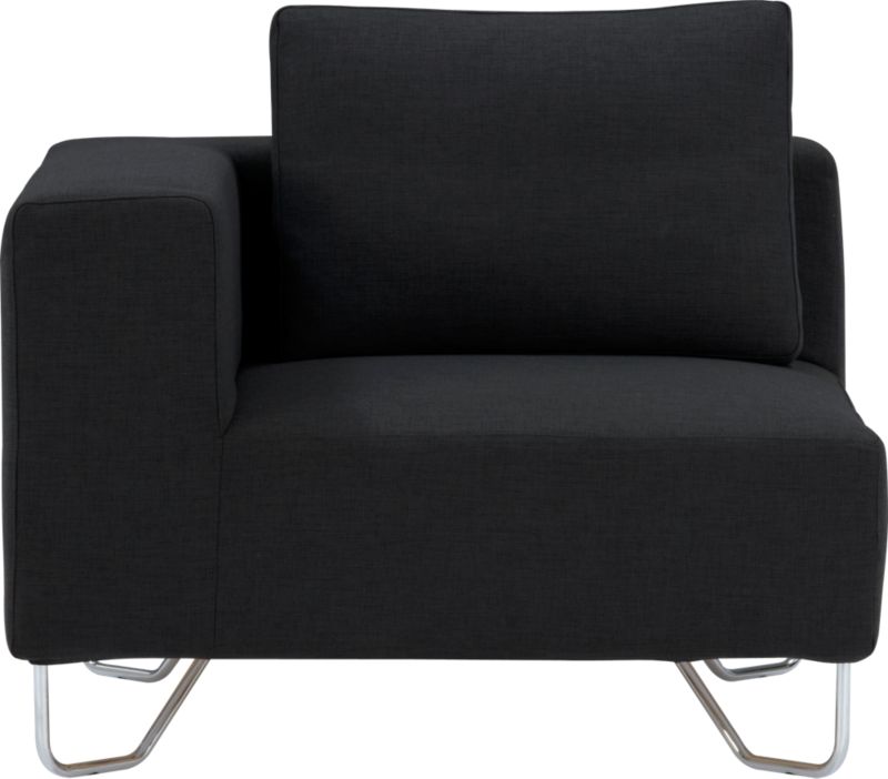 corner chair in antrazit. overall: 38.5"Wx38.5"Dx32.5"Hinterior seat: 38.5"Wx26.5"Dx16.5"H