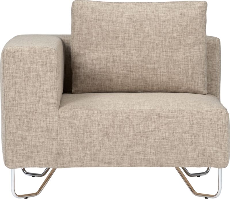 lotus corner chair in natural. overall: 38.5"Wx38.5"Dx32.5"H interior seat: 38.5"Wx26.5"Dx16.5"H