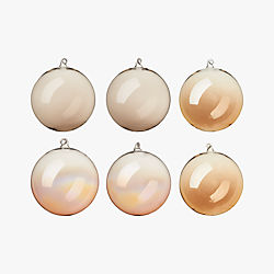 luster ornaments set of six