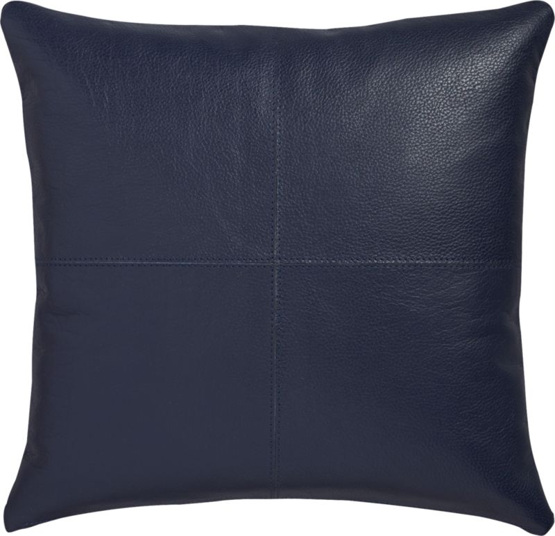 mac leather 16" pillow with downalternative insert CB2