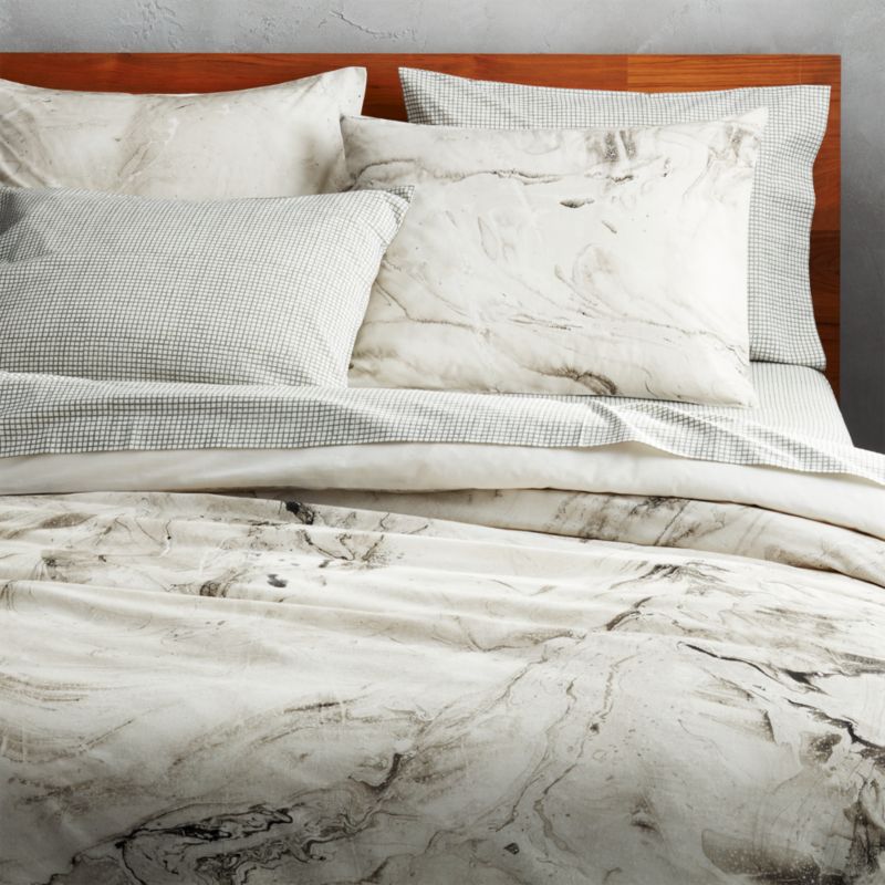 marbleized king duvet cover | CB2