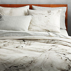 marbleized bed linens
