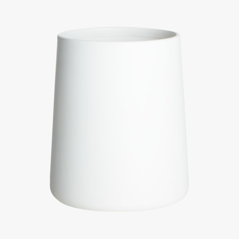 matte white utensil holder CB2