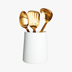 matte white utensil holder