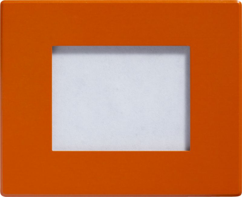 orange frame. 3"Wx2"H
