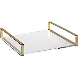 mirage acrylic and brass tray