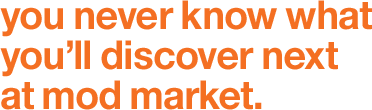 you never know what you'll discover next at mod market