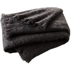 mohair grey throw