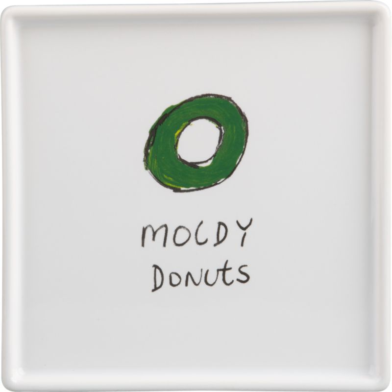 moldy donut appetizer plate. 5.75" sq.