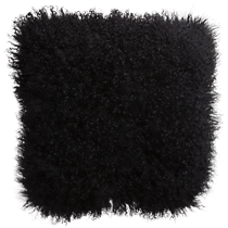 mongolian fur black 16" pillow