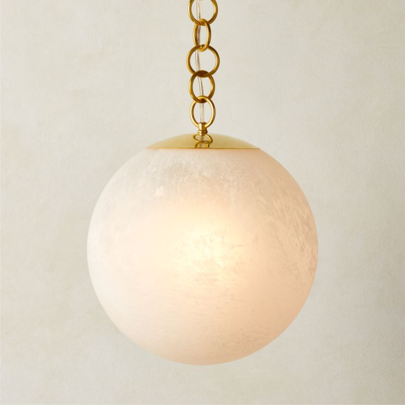 Moon Globe Pendant Light with Brass Chain 14