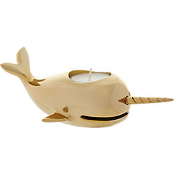 narwhal tea light candle holder