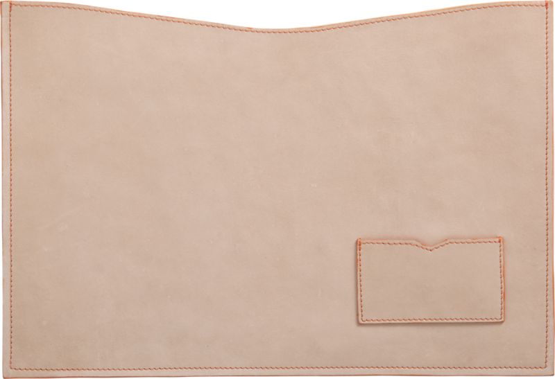 natural leather mac book case. 14"Wx9.5"H
